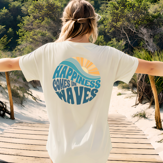 Adult Happiness Comes in Waves Tee